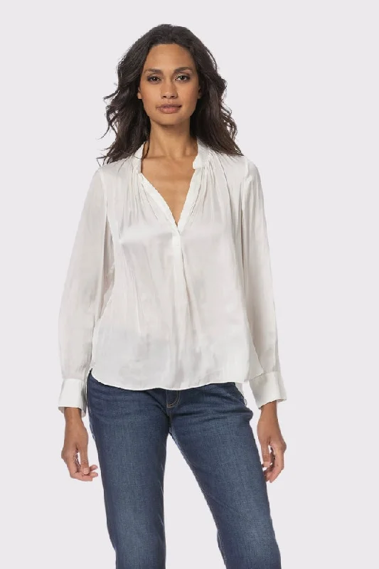 Zadig & Voltaire Tink Satin Perm V Neck Blouse Sporty Women's Tennis