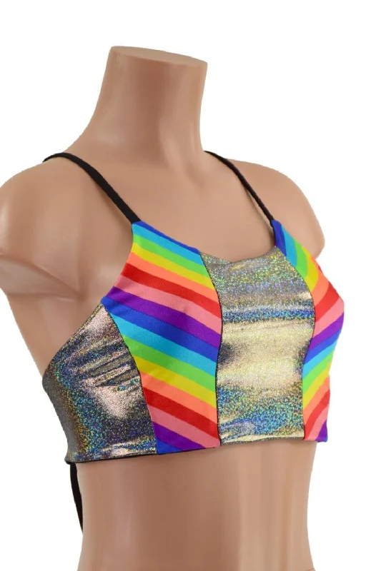 Criss Cross Back Halter Top Sophisticated Women's Tailored