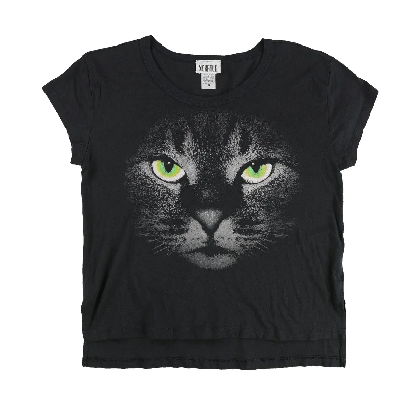 Scratch Womens Cat Graphic T-Shirt, Black, Small Elegant Women's Formal 