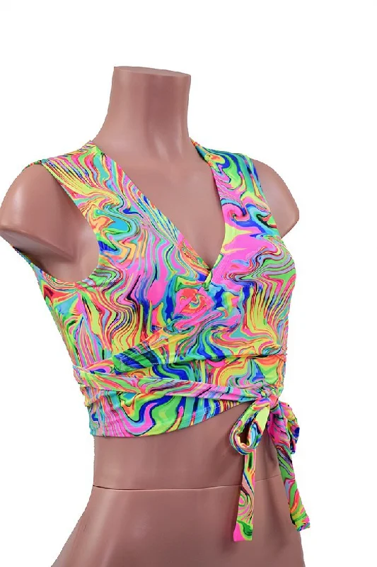 Neon Flux Wrap & Tie Top Monochromatic All - in - one