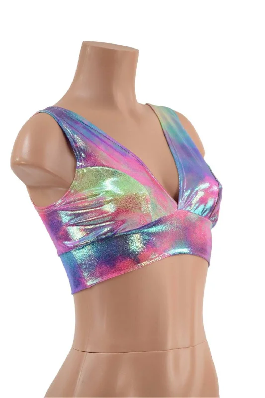 Cotton Candy Holographic Starlette Bralette Feminine Women's Style 