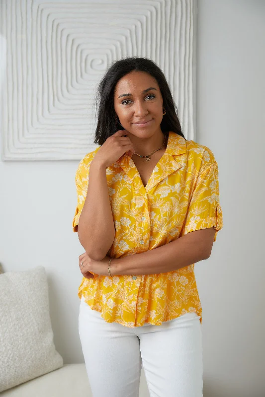 Clementine Floral Button Up Blouse Artistic Women's Avant - 