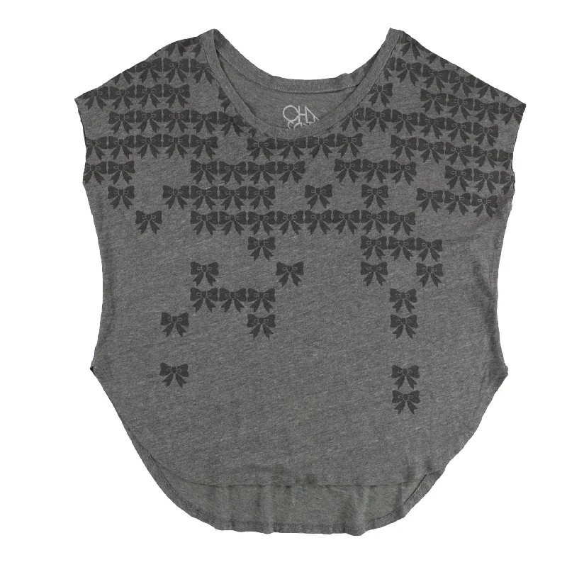 Chasor Womens Bows Graphic T-Shirt, Grey, Large Sporty Women's Athleisure 