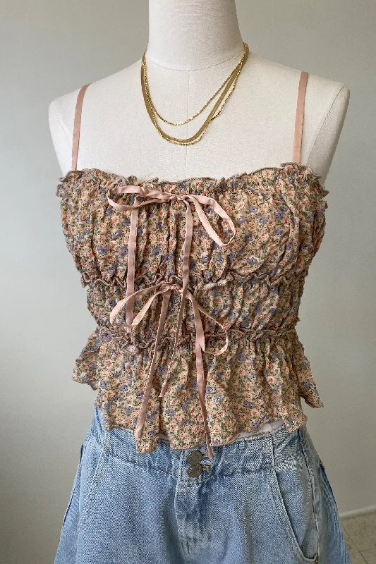 Floral Tiered Cami Top Feminine Women's Style 