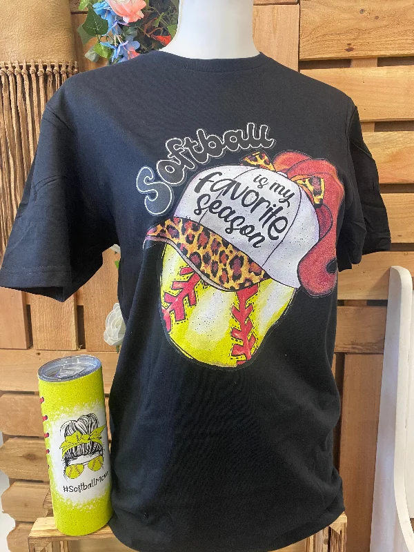 Softball Season Fav Tee Practical Women's Quick - dry