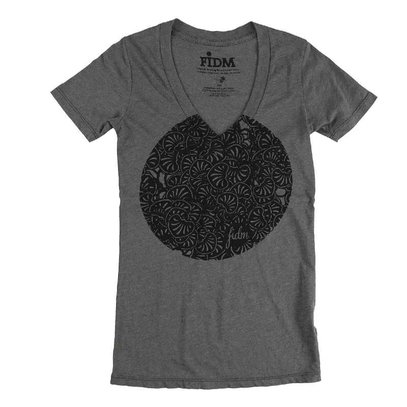 FIDM Womens Two Tone Graphic T-Shirt, Grey, Medium Business