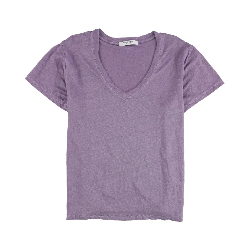 Project Social T Womens Boxy Heathered V-Neck Basic T-Shirt, Purple, Small Adventure