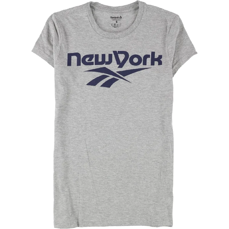 Reebok Womens New York Logo Graphic T-Shirt, Grey, Small Stylish Women's Tropical 