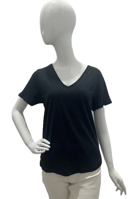 Majestic Lyocell Cotton V-Neck T-Shirt Cozy Women's Sherpa - lined