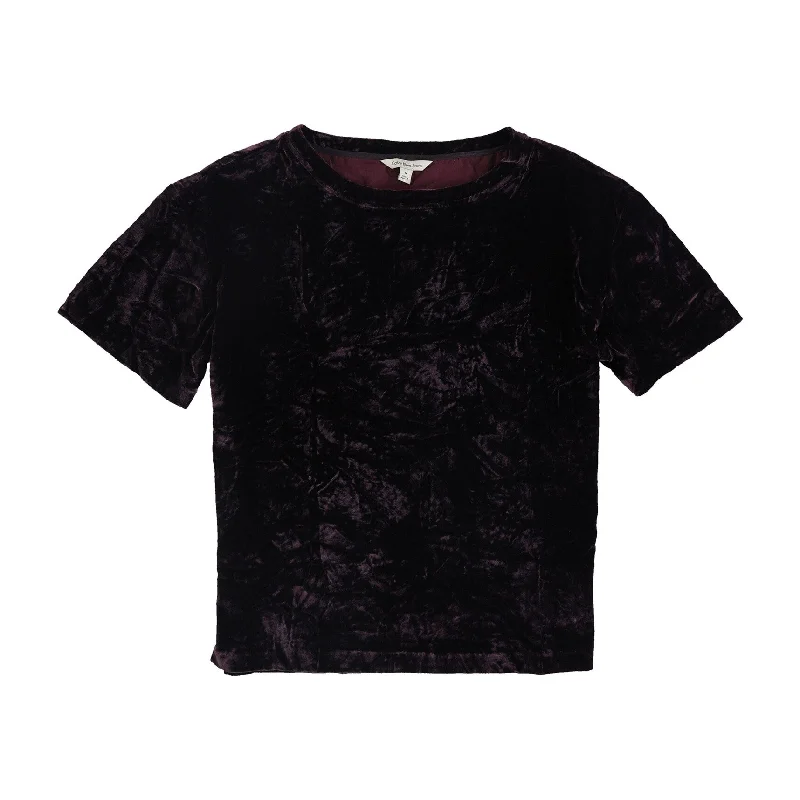 Calvin Klein Womens Velvet Embellished T-Shirt, Purple, Medium Elegant Women's Formal Calvin Klein Womens Velvet Embellished T-Shirt, Purple, Medium Elegant Women's Formal