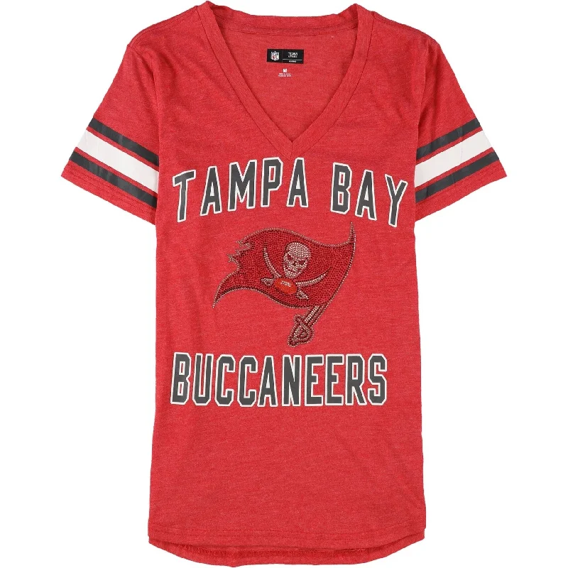 G-III Sports Womens Buccaneers Rhinestone Logo Embellished T-Shirt, Red, Medium Artistic Women's Avant - G-III Sports Womens Buccaneers Rhinestone Logo Embellished T-Shirt, Red, Medium Artistic Women's Avant -