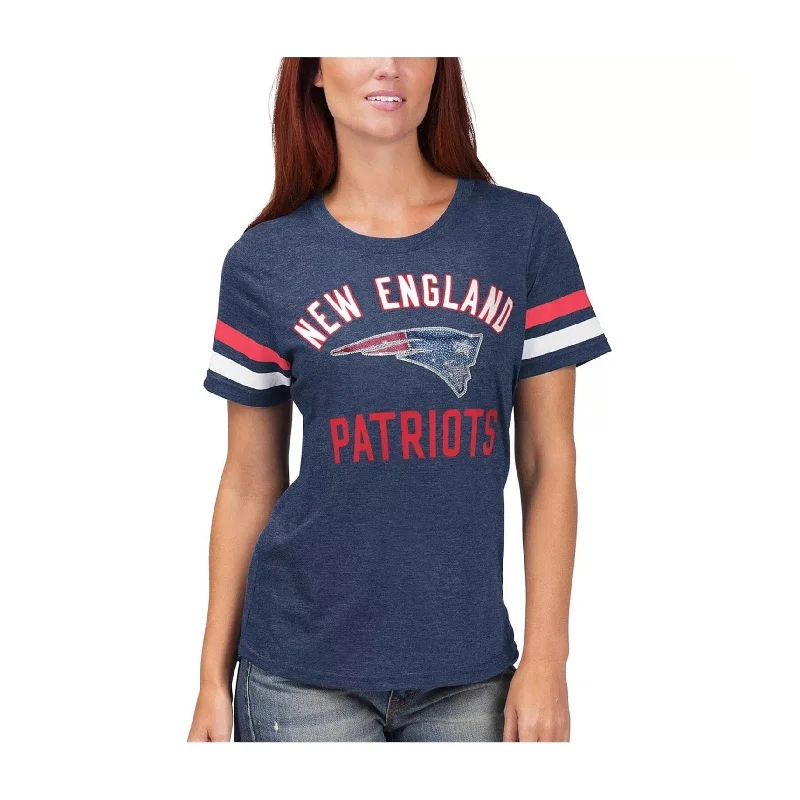 Nfl Womens Patriots Rhinestone Logo Embellished T-Shirt Artistic Women's Hand - painted Nfl Womens Patriots Rhinestone Logo Embellished T-Shirt Artistic Women's Hand - painted