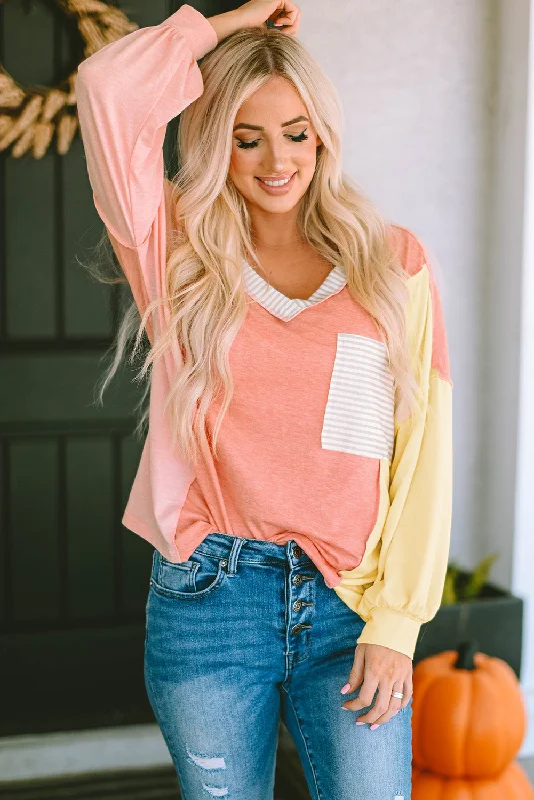 Charlotte Color Block Dropped Shoulder Sweatshirt Cashmere