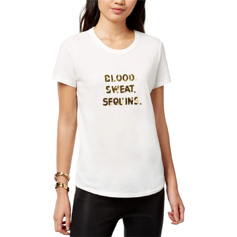 Bow & Drape Womens Sequin Graphic T-Shirt Hip Women's Retro