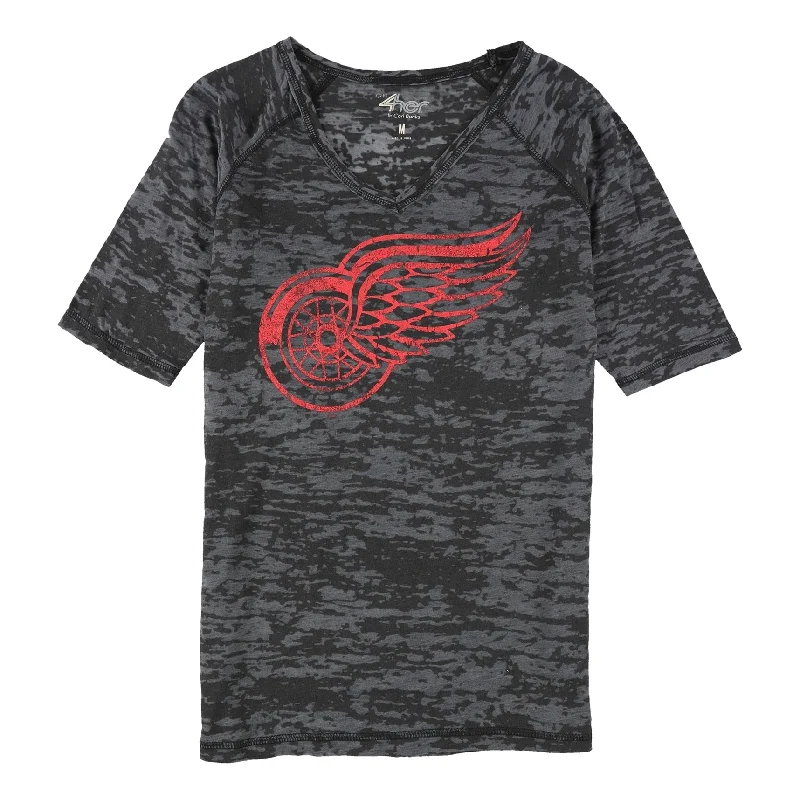 G-III Sports Womens Detroit Red Wings Graphic T-Shirt, Black, Medium Earthy Women's 