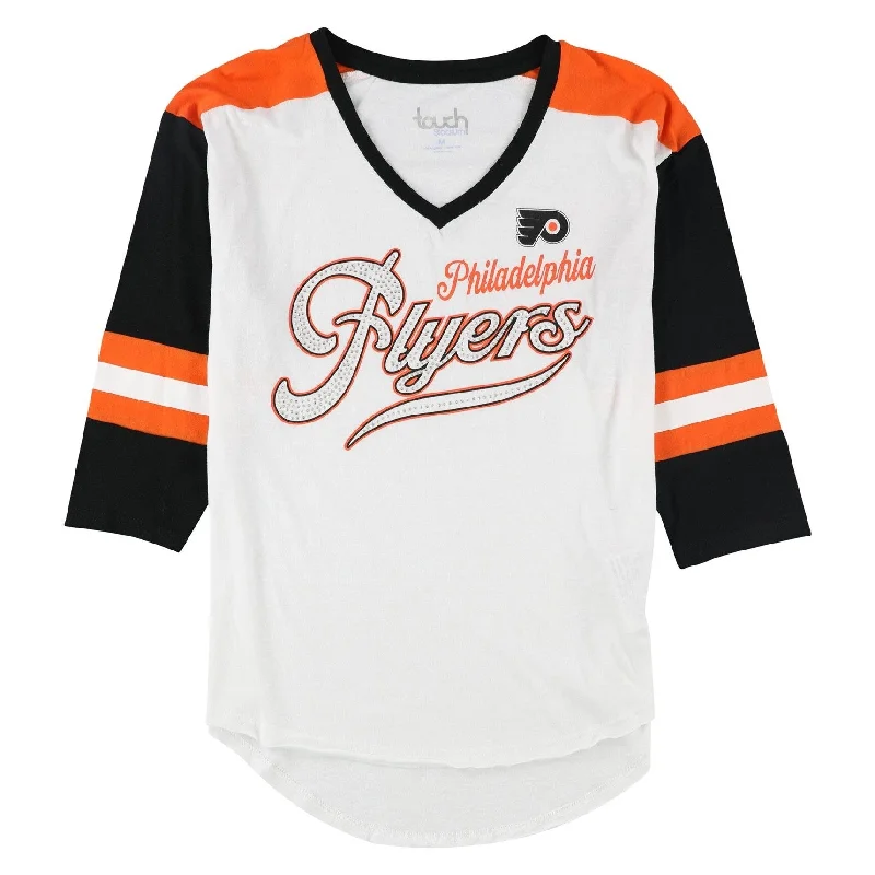 Touch Womens Philadelphia Flyers Embellished T-Shirt, White, Medium Youthful Women's Anime - inspired Touch Womens Philadelphia Flyers Embellished T-Shirt, White, Medium Youthful Women's Anime - inspired