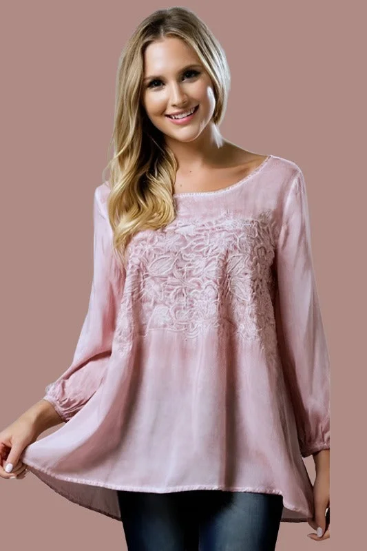 Andree Babydoll Floral Blouse - Dusty Pink Adventure