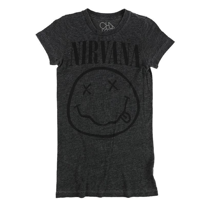 Chasor Womens Nirvana Graphic T-Shirt, Grey, Small Gym