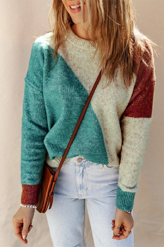 Laurel Color Block Dropped Shoulder Sweater Bold Women's Statement