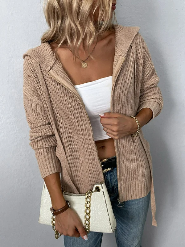 Delaney Zip-Up Hooded Cardigan Athletic Women's High - 
