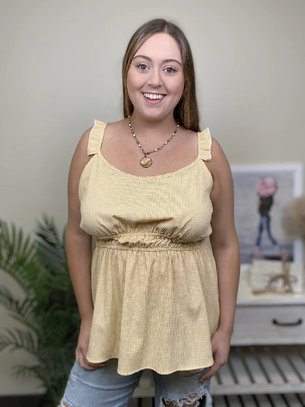 Sunshine Is The Best Medicine Women's Ruffle Sleeves Flare Tank Top *Final Sale* Dapper Women's Bow - adorned