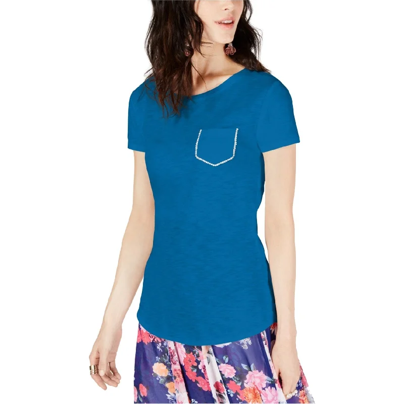 I-N-C Womens Pocket Embellished T-Shirt Vintage Women's 1970S 