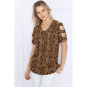 Mauve Cutout Sleeve Top Sporty Women's Tennis