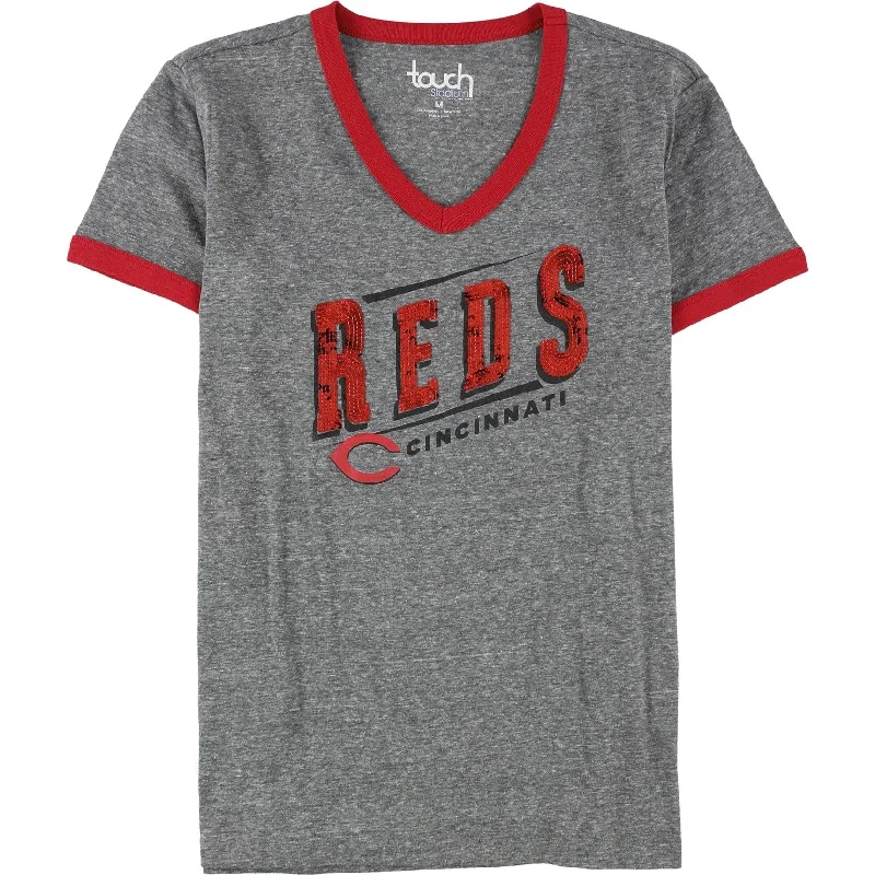 Touch Womens Cincinnati Reds Embellished T-Shirt, Grey, Medium Casual Women's Loose - fitting Touch Womens Cincinnati Reds Embellished T-Shirt, Grey, Medium Casual Women's Loose - fitting