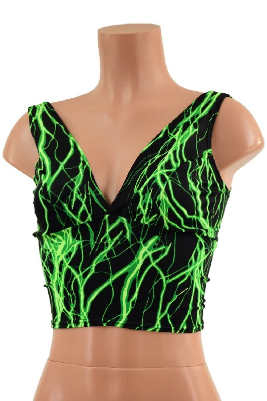 Midi Starlette Bralette in Green Lightning Adventure
