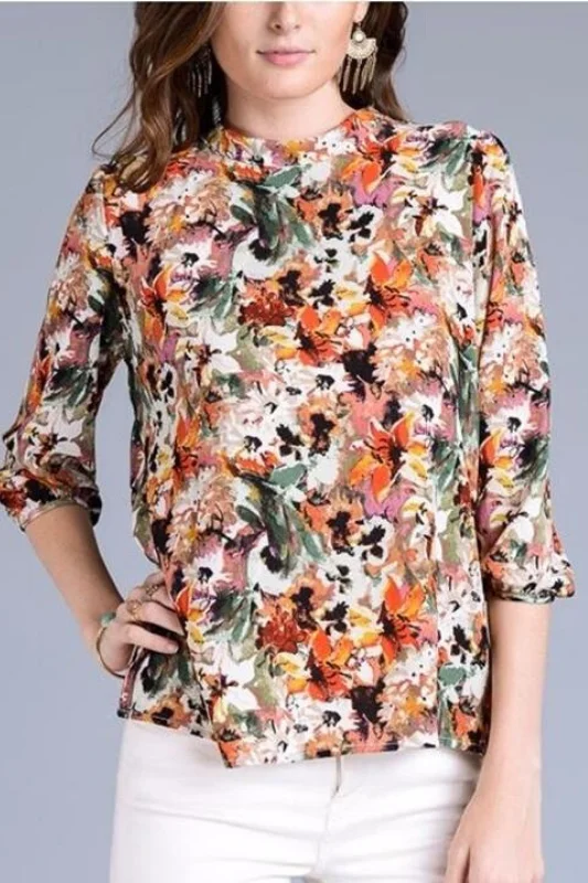 Le Lis Watercolor Impressions Floral Blouse Hip Women's Urban