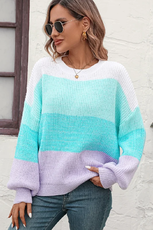 Carissa Color Block Ribbed Sweater Confident Women's Power