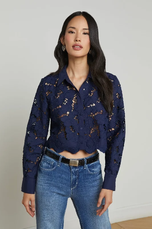 L'Agence Seychelle Cropped Blouse Streetwear Style for 