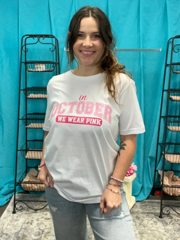 October We Wear Pink Tee - Misses Luxurious Women's High -  end