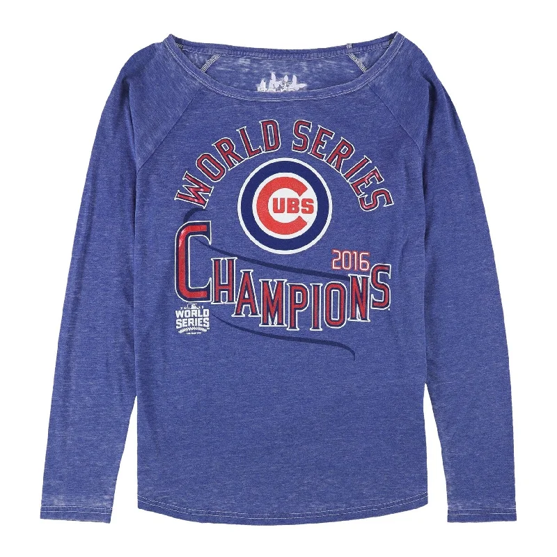 Touch Womens Chicago Cubs Graphic T-Shirt, Blue, Large Stylish Women's Neon