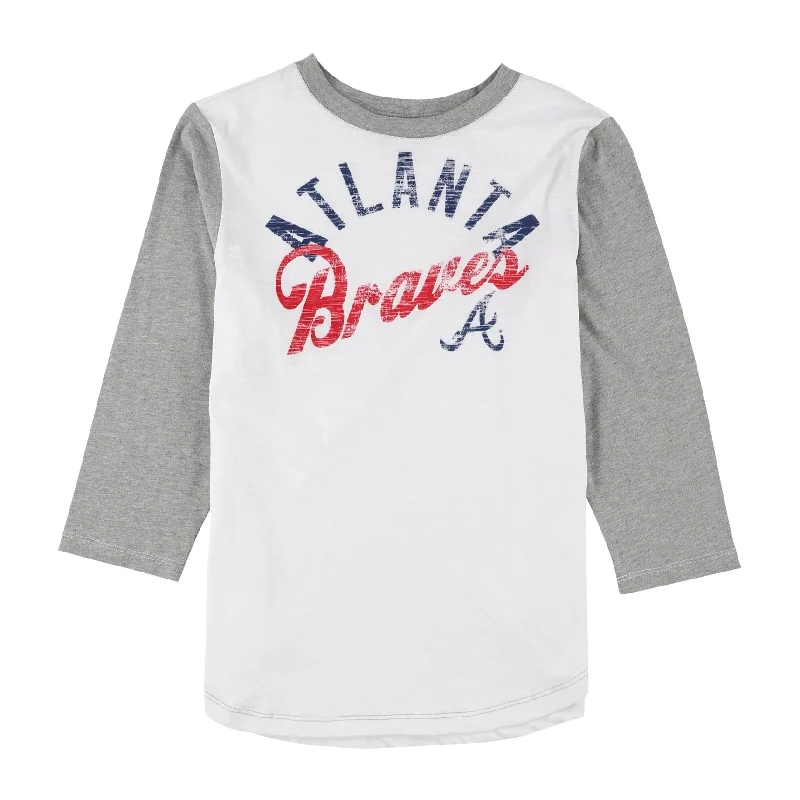 Touch Womens Atlanta Braves Graphic T-Shirt, White, Medium Classic Women's Pin - striped