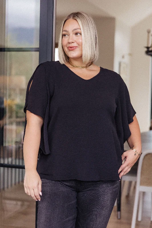 Around the World Draped Sleeve Blouse Confident Women's Power