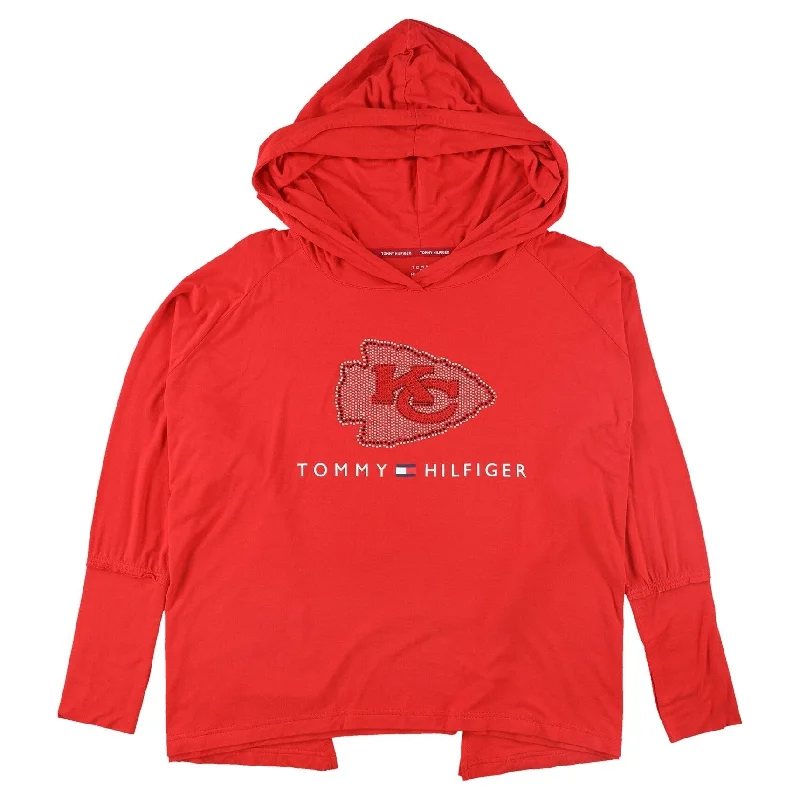 Tommy Hilfiger Womens Kansas City Chiefs Embellished T-Shirt, Red, Small Youthful Women's Anime - inspired Tommy Hilfiger Womens Kansas City Chiefs Embellished T-Shirt, Red, Small Youthful Women's Anime - inspired