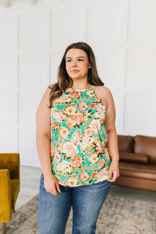 Fiddle Dee Dee Floral Halter Top Cool Women's Distressed