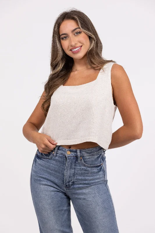 Sunshine In My Eyes Women's Modern Square Neck Lined Tank Top Modern Women's Tech