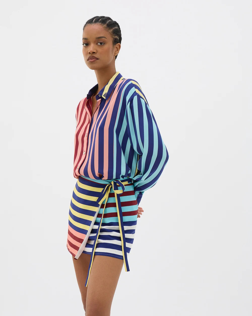 STRIPED OVERSIZED SHIRT - STRIPE Laid - back Women's Style