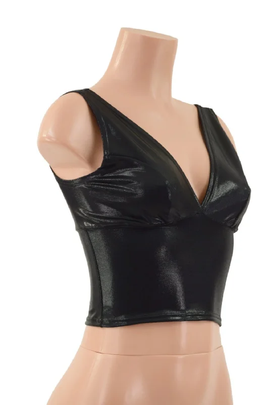 Midi Length Starlette Bralette Top in Black Mystique Bold Women's Statement