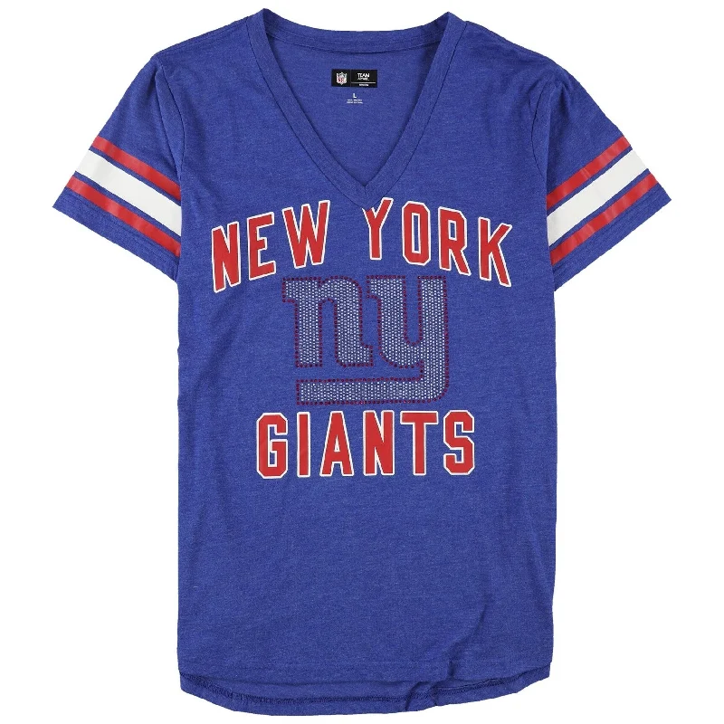G-III Sports Womens Giants Rhinestone Logo Embellished T-Shirt, Blue, Large Refined Women's G-III Sports Womens Giants Rhinestone Logo Embellished T-Shirt, Blue, Large Refined Women's