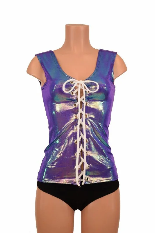 Full Length Lace Up Top Contemporary 