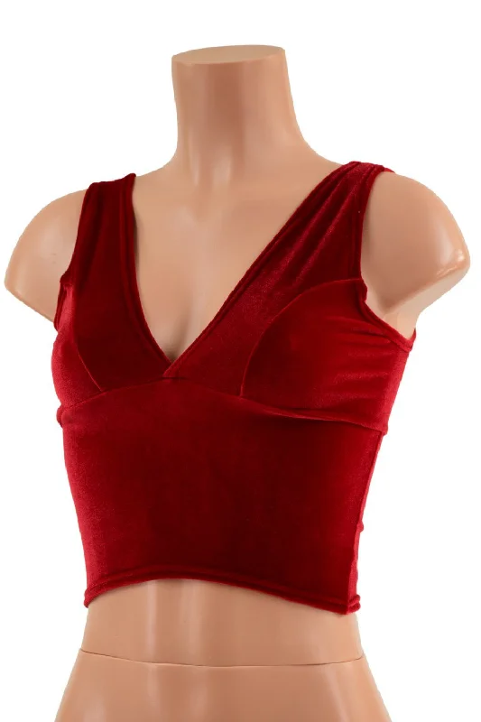 Midi Length Starlette Bralette in Red Velvet Women