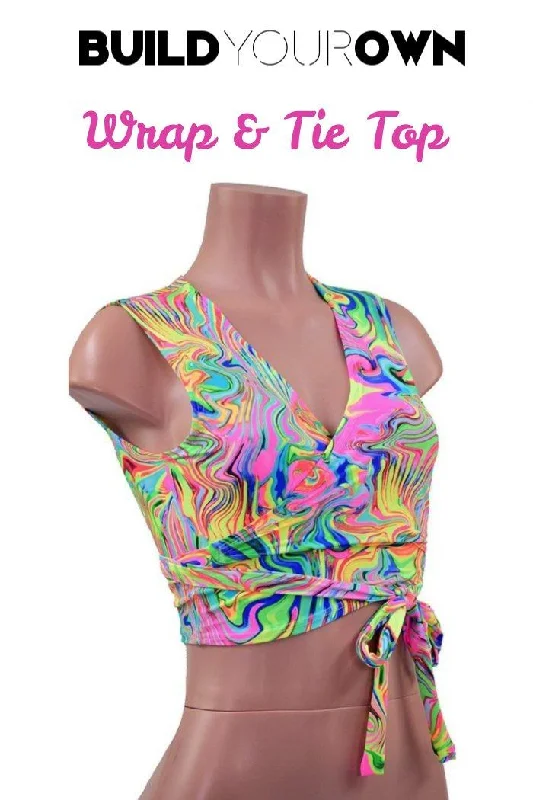 Build Your Own Wrap & Tie Top Monochromatic Office Style