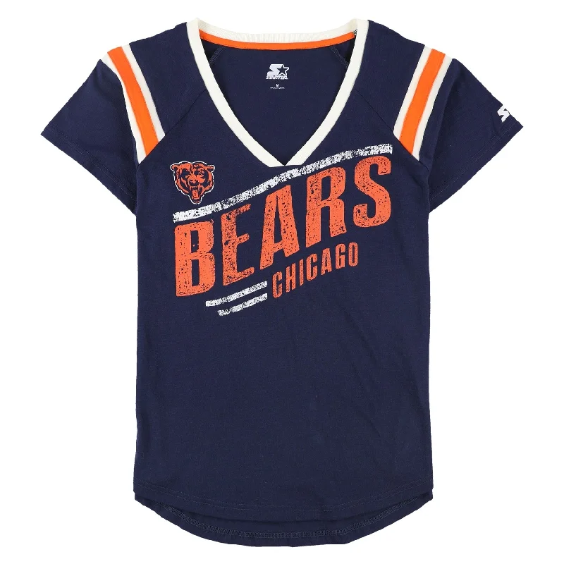 STARTER Womens Chicago Bears Graphic T-Shirt, Blue, Medium Artistic Women's Hand - painted STARTER Womens Chicago Bears Graphic T-Shirt, Blue, Medium Artistic Women's Hand - painted