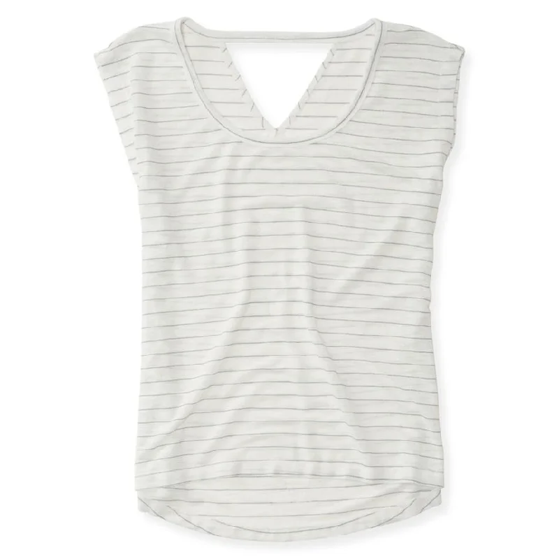 Aeropostale Womens Open-Back V Basic T-Shirt Stylish Women's Neon