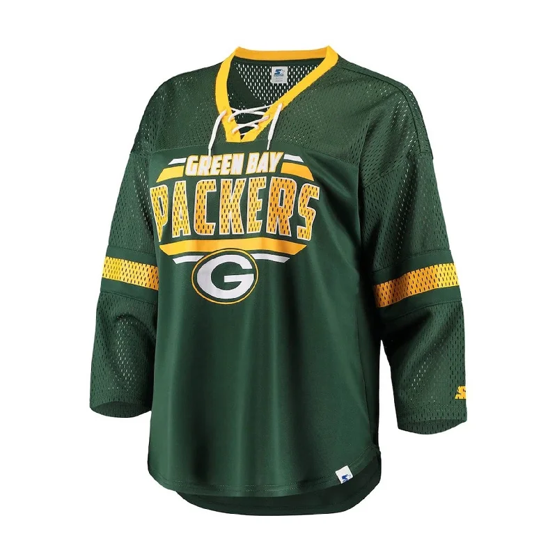 STARTER Womens Green Bay Packers Graphic T-Shirt, Green, Medium Unique Women's Upcycled STARTER Womens Green Bay Packers Graphic T-Shirt, Green, Medium Unique Women's Upcycled