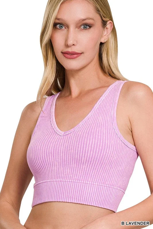 Washed Ribbed Tank Top Confident Women's Power