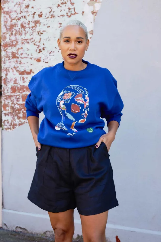 Mafalda Cobalt Blue Jumper Refined Women's Hand - crafted